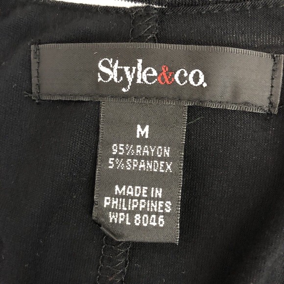 Style Co Womens Black White Medium Lagenlook Maxi Tank Sleeveless Long Dress NWT - Picture 12 of 13